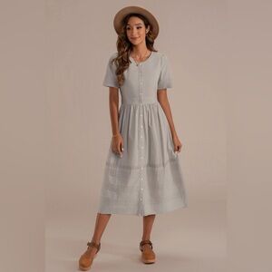 Vici Light Gray Midi Dress